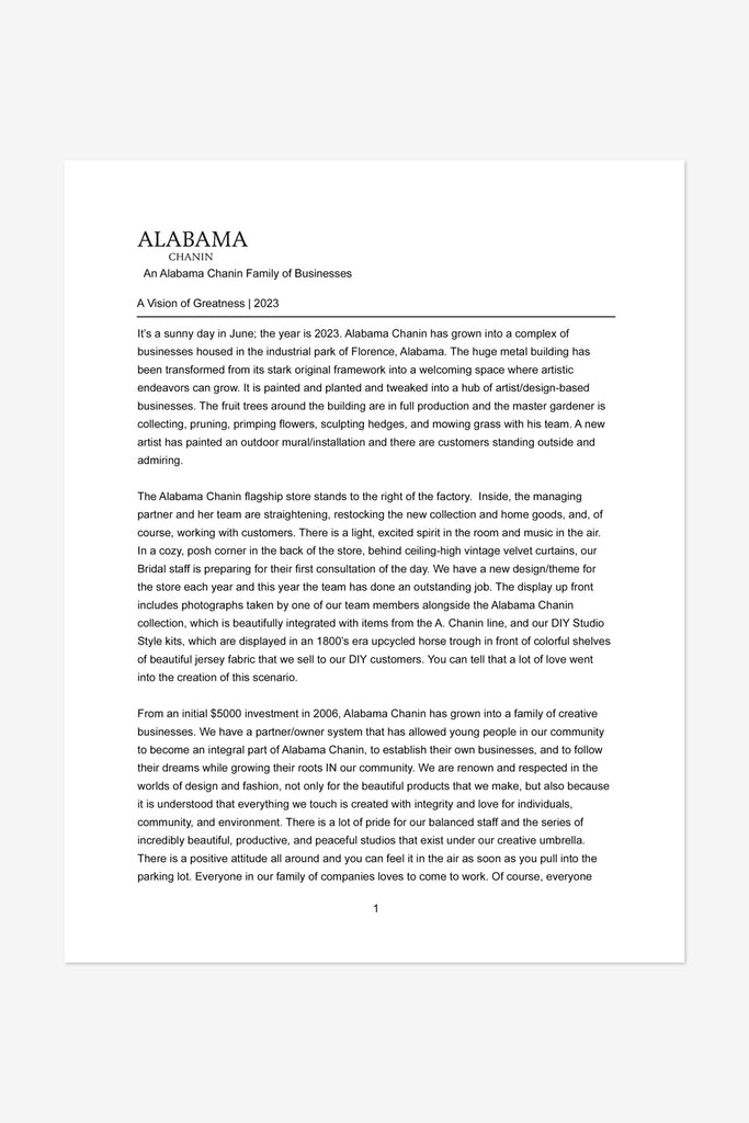 Alabama Chanin - 10-Year Vision, 2013