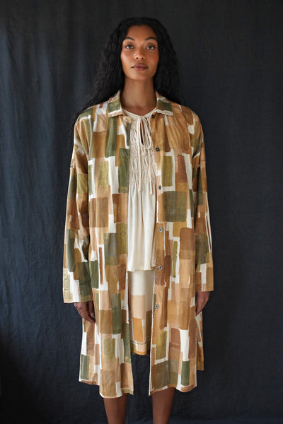 Model wearing the Cirrus Coat.