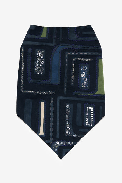 The Sonia Beaded Bandana, shown tied.